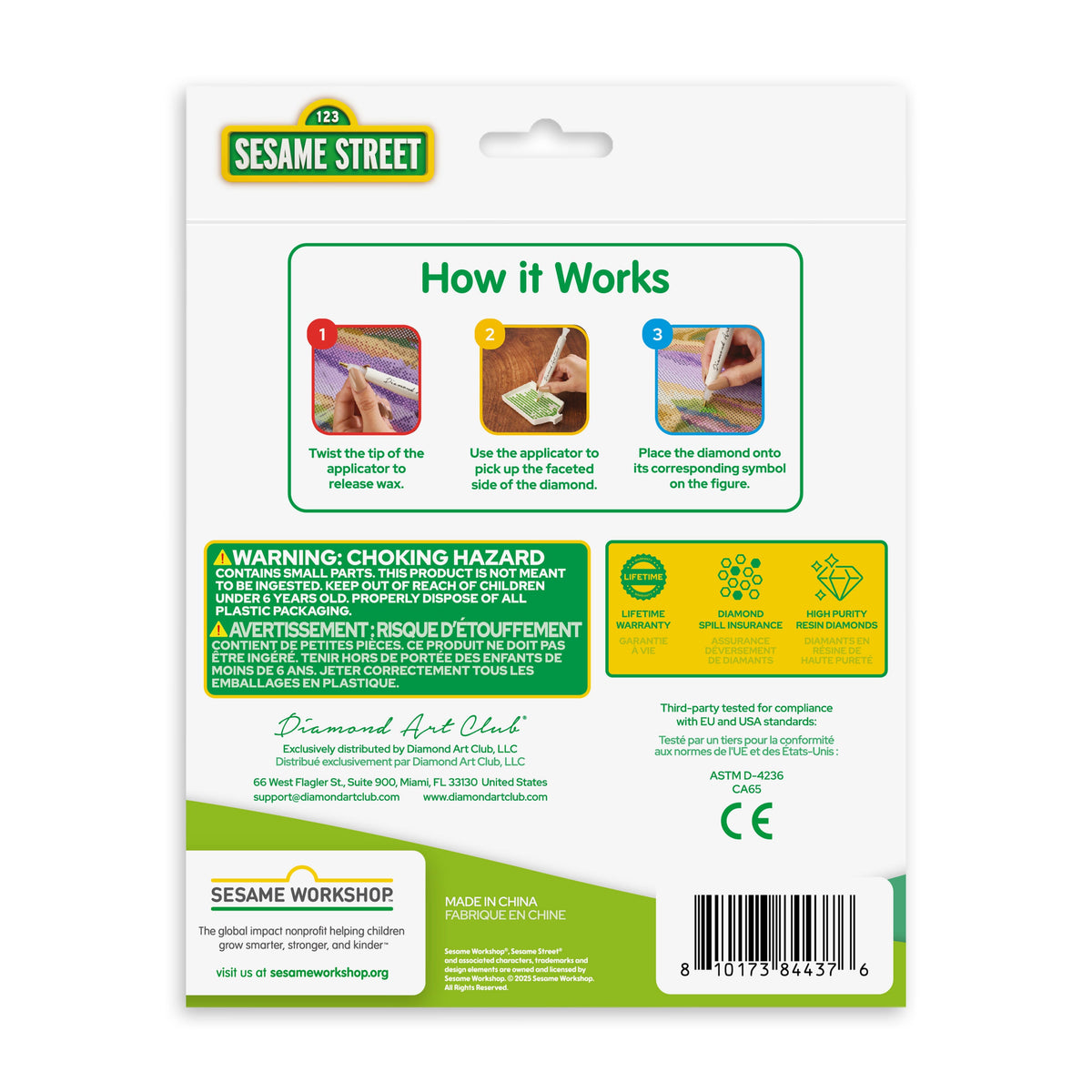 Diamond Painting Sparkle Pals™ - Big Bird 2.8" x 5.5" (7.3cm x 14.1cm) / Round with 5 Colors Including 1 AB and 2 Fairy Dust Diamonds / 515