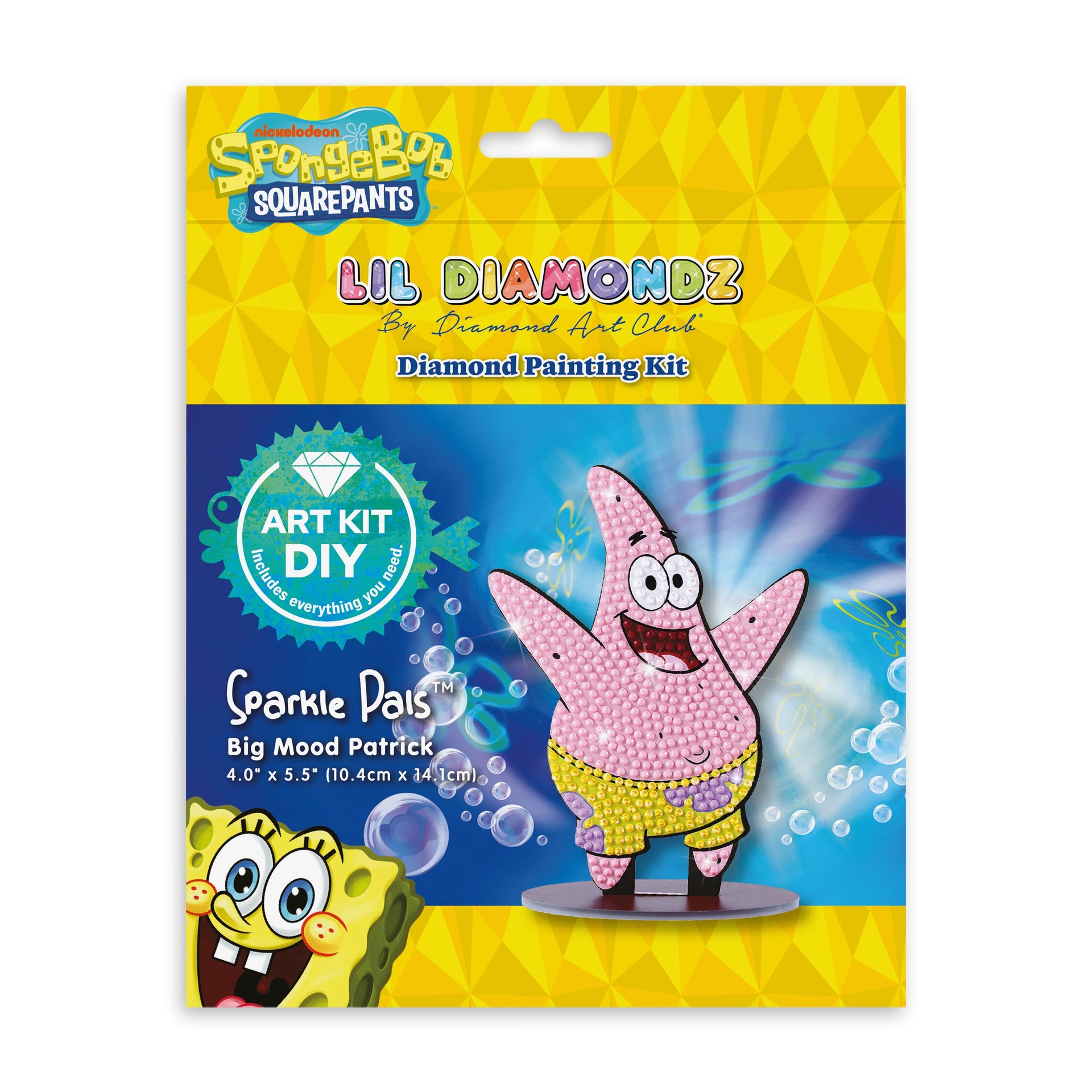 Diamond Painting Sparkle Pals™ - Big Mood Patrick 4.0" x 5.5" (10.4cm x 14.1cm) / Round with 6 Colors Including 2 ABs and 1 Fairy Dust Diamond / 565