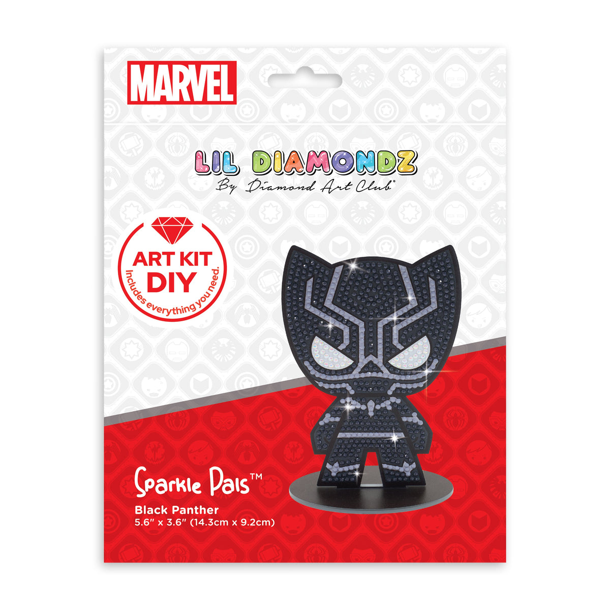 Diamond Painting Sparkle Pals™ - Black Panther™ 5.6" x 3.6" (14.3cm x 9.2cm) / Round with 3 Color Including 1 AB and 1 Fairy Dust Diamond / 691