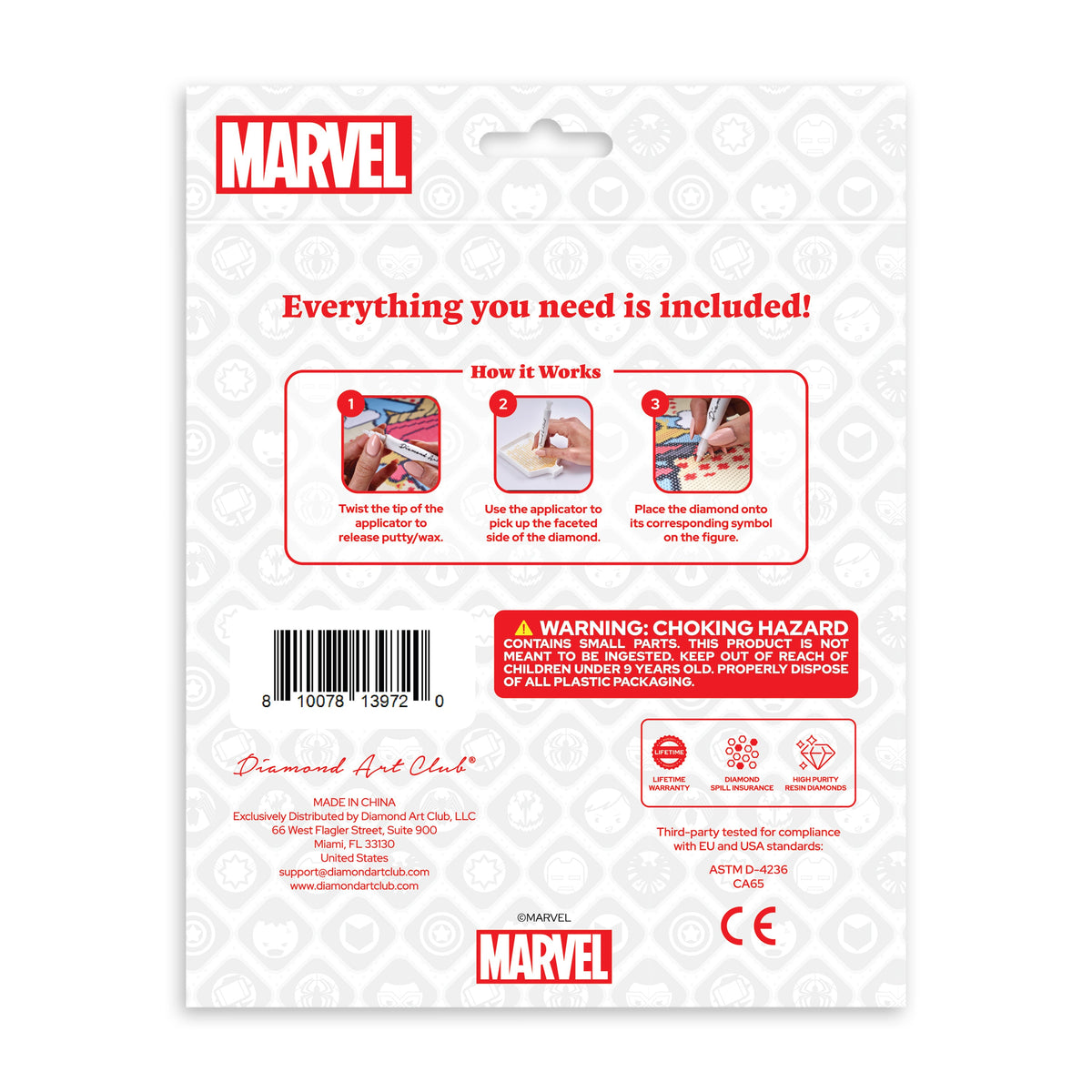 Diamond Painting Sparkle Pals™ - Black Panther™ 5.6" x 3.6" (14.3cm x 9.2cm) / Round with 3 Color Including 1 AB and 1 Fairy Dust Diamond / 691