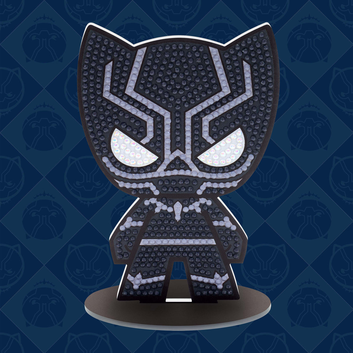 Diamond Painting Sparkle Pals™ - Black Panther™ 5.6" x 3.6" (14.3cm x 9.2cm) / Round with 3 Color Including 1 AB and 1 Fairy Dust Diamond / 691