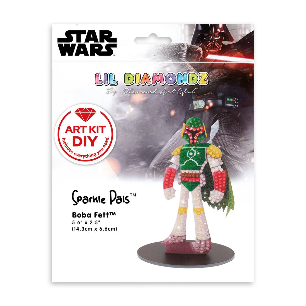 Diamond Painting Sparkle Pals™ - Boba Fett™ 5.6" x 2.2" (14.3cm x 5.7cm) / Round with 16 Colors including 1 AB and 5 Fairy Dust Diamonds / 294