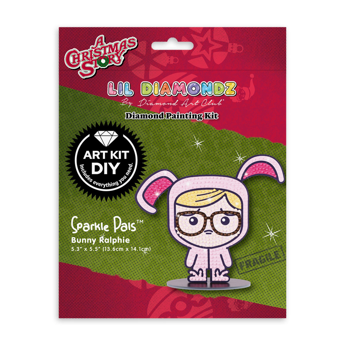 Diamond Painting Sparkle Pals™ - Bunny Ralphie 5.3" x 5.5" (13.6cm x 14.1cm) / Round with 6 Colors including 3 Fairy Dust Diamonds / 545