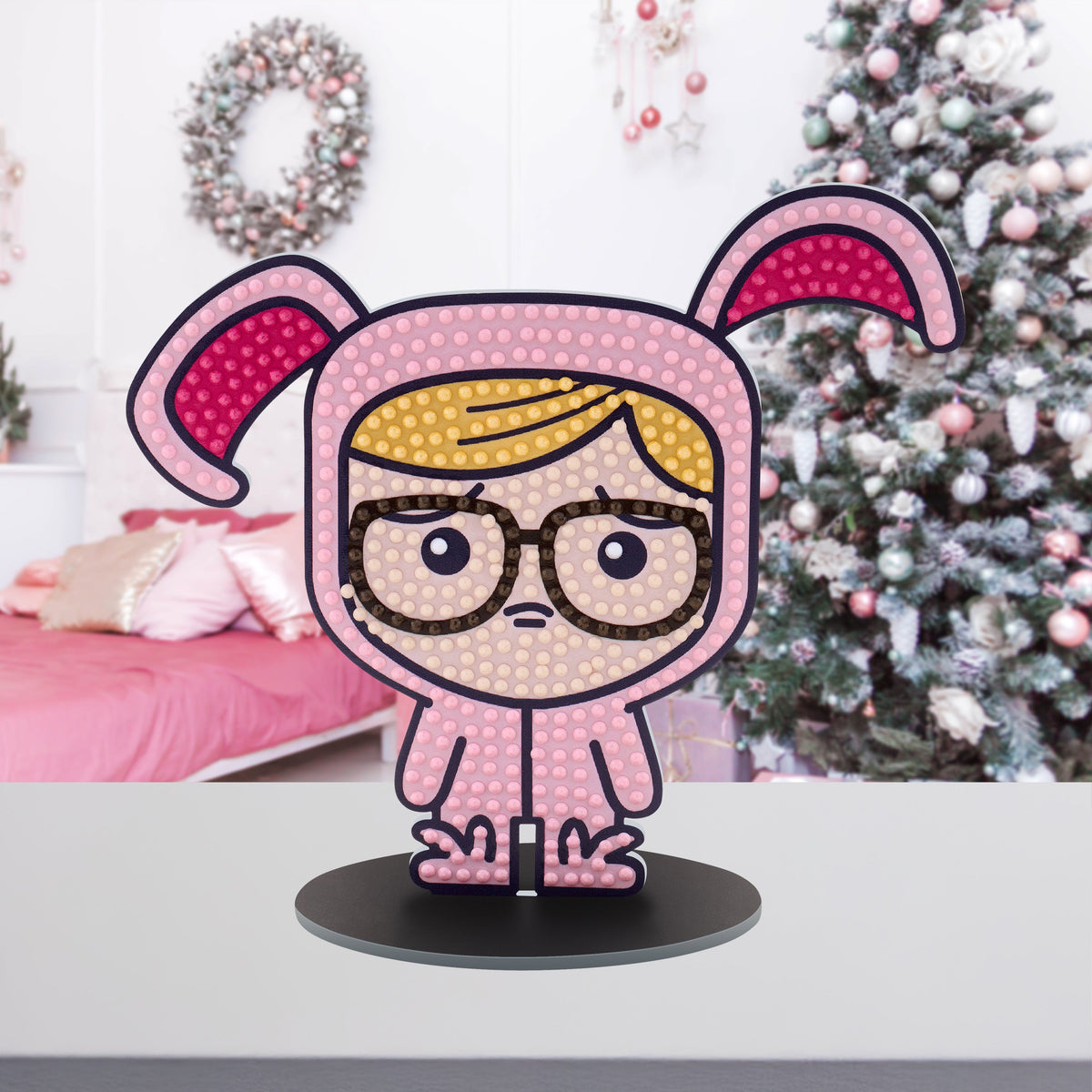 Diamond Painting Sparkle Pals™ - Bunny Ralphie 5.3" x 5.5" (13.6cm x 14.1cm) / Round with 6 Colors including 3 Fairy Dust Diamonds / 545