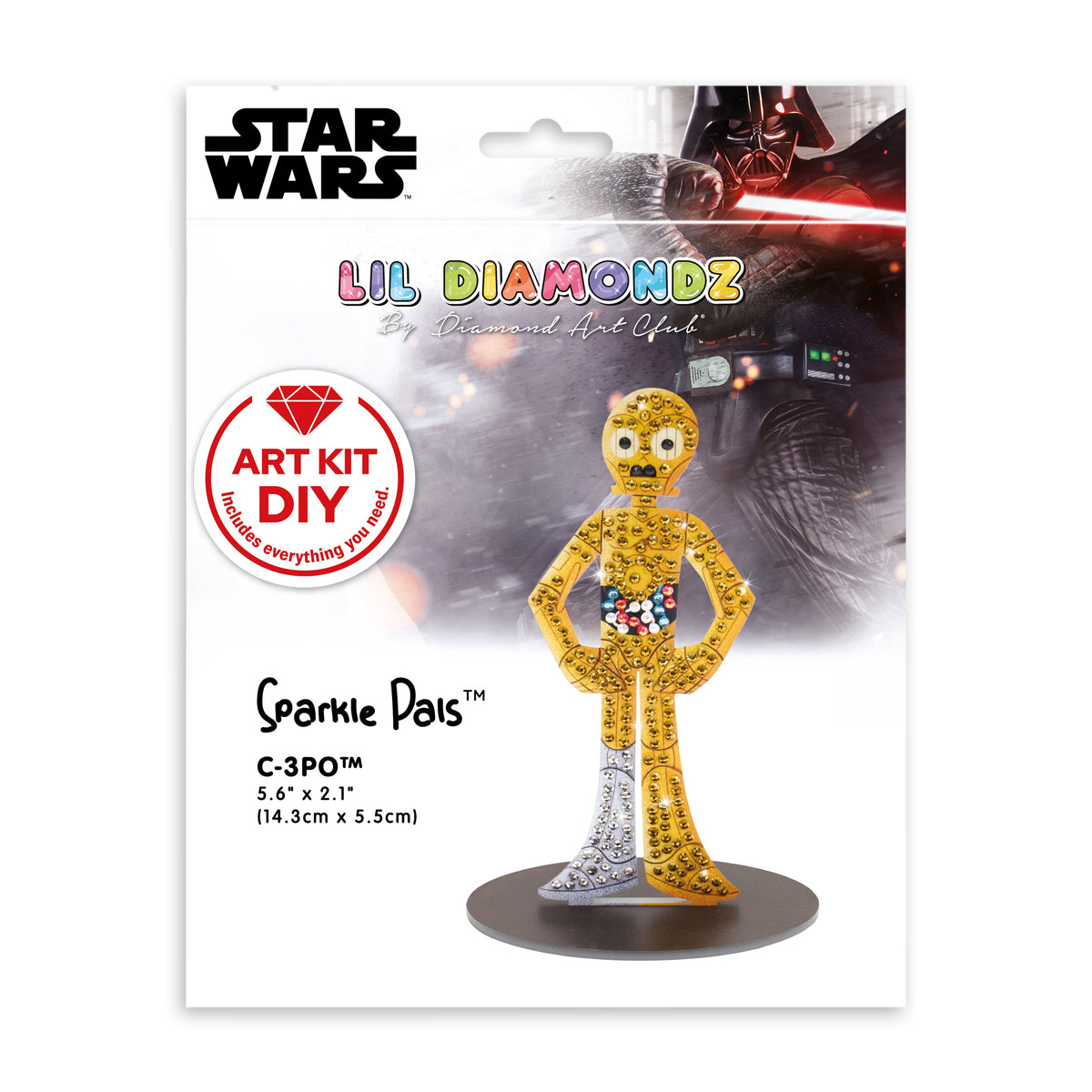 Diamond Painting Sparkle Pals™ - C-3PO™ 5.6" x 2.1" (14.3cm x 5.5cm) / Round with 6 Colors including 2 ABs and 2 Electro Diamond and 1 Iridescent Diamond and 1 Fairy Dust Diamond / 226