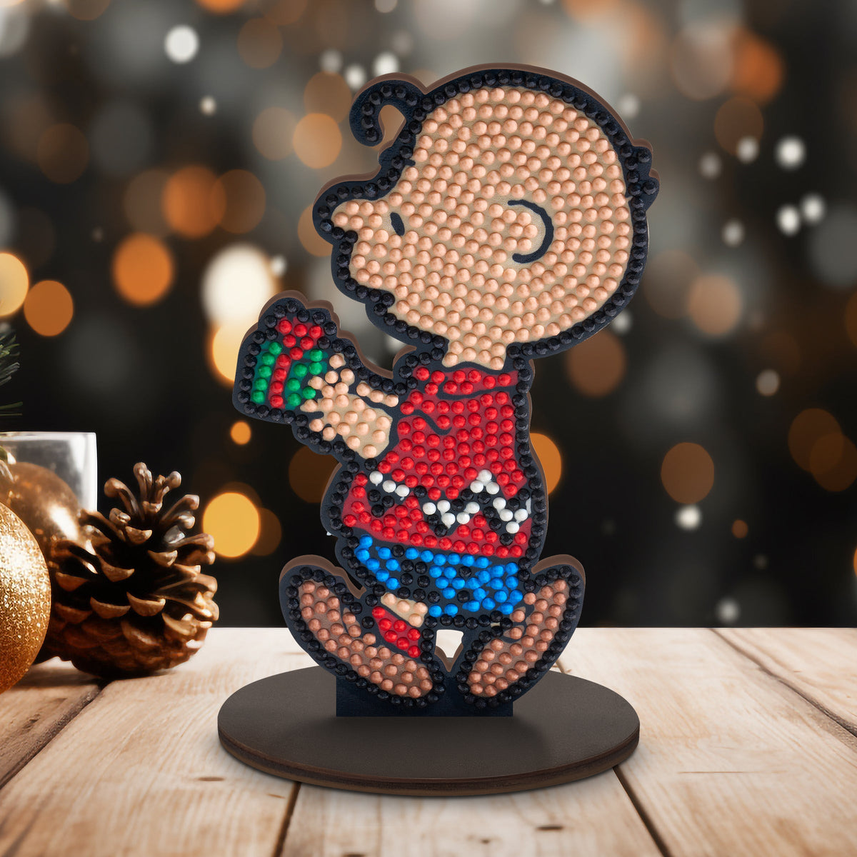 Diamond Painting Sparkle Pals™ - Charlie Brown Gift 5.5" x 2.7" (14cm x 7cm) / Round with 7 Colors including 2 Fairy Dust Diamonds / 725