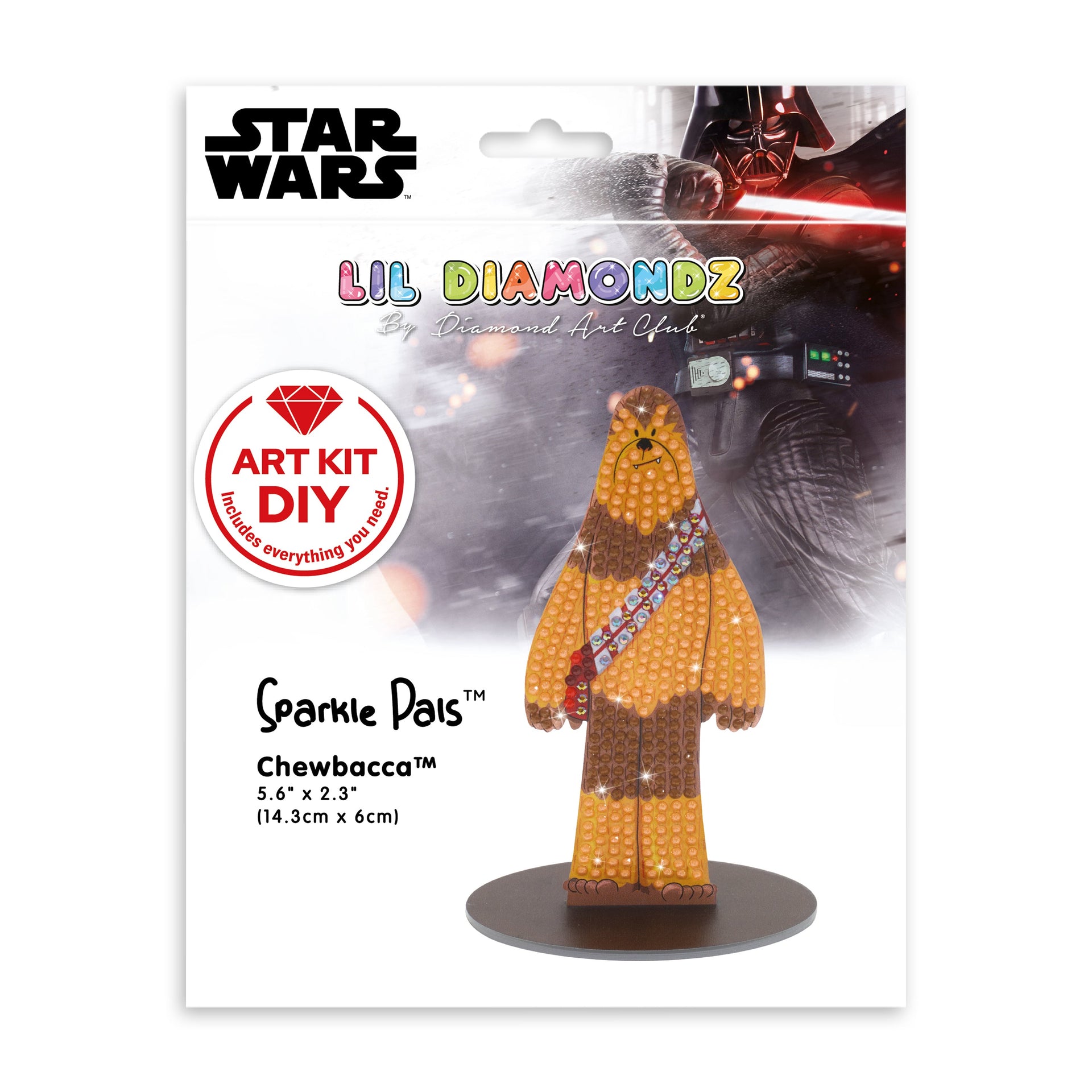 Diamond Painting Sparkle Pals™ - Chewbacca™ 5.6" x 2.3" (14.3cm x 6cm) / Round with 6 Colors including 2 ABs and 3 Fairy Dust Diamonds / 379