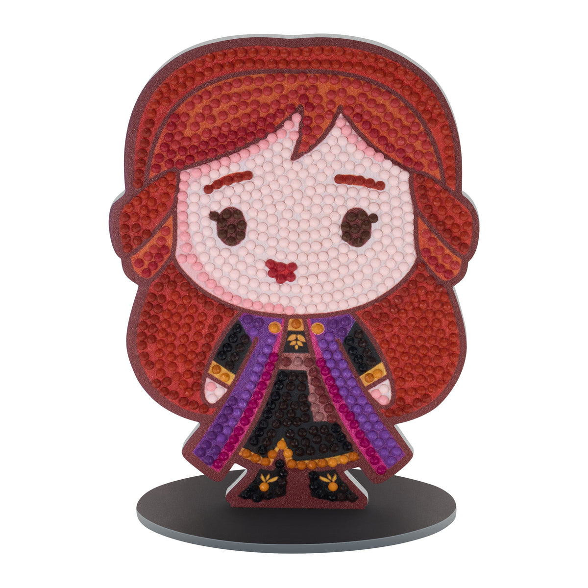 Diamond Painting Sparkle Pals™ - Chibi Anna 5.7" x 4.1" (14.5cm x 10.4cm) / Round with 15 Colors including 2 Fairy Dust Diamonds / 917