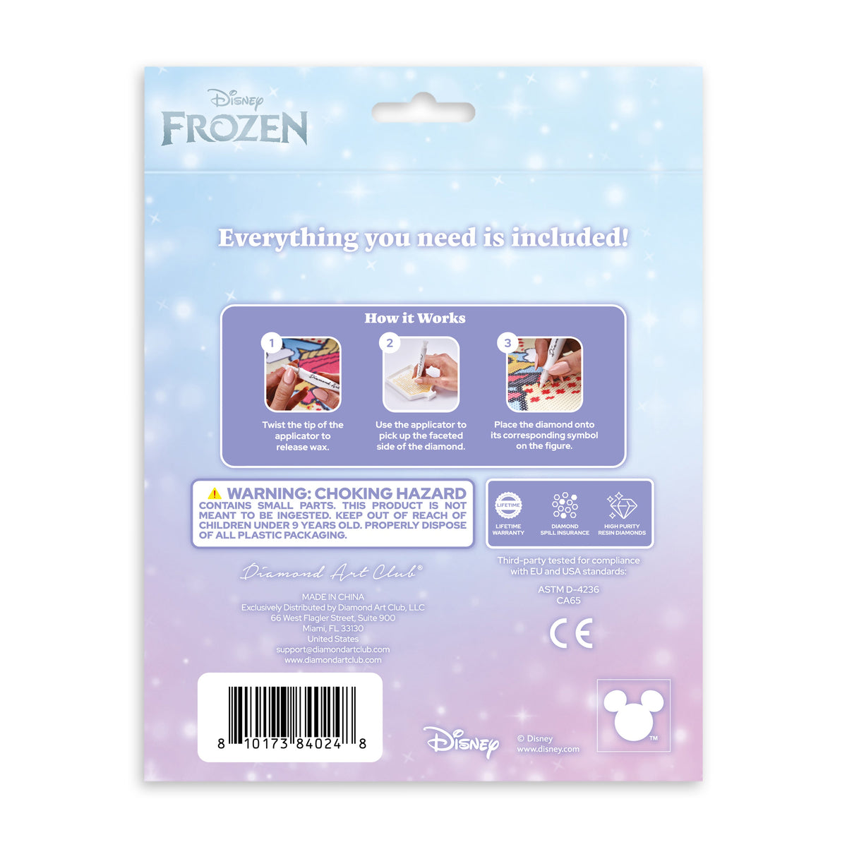 Diamond Painting Sparkle Pals™ - Chibi Anna 5.7" x 4.1" (14.5cm x 10.4cm) / Round with 15 Colors including 2 Fairy Dust Diamonds / 917