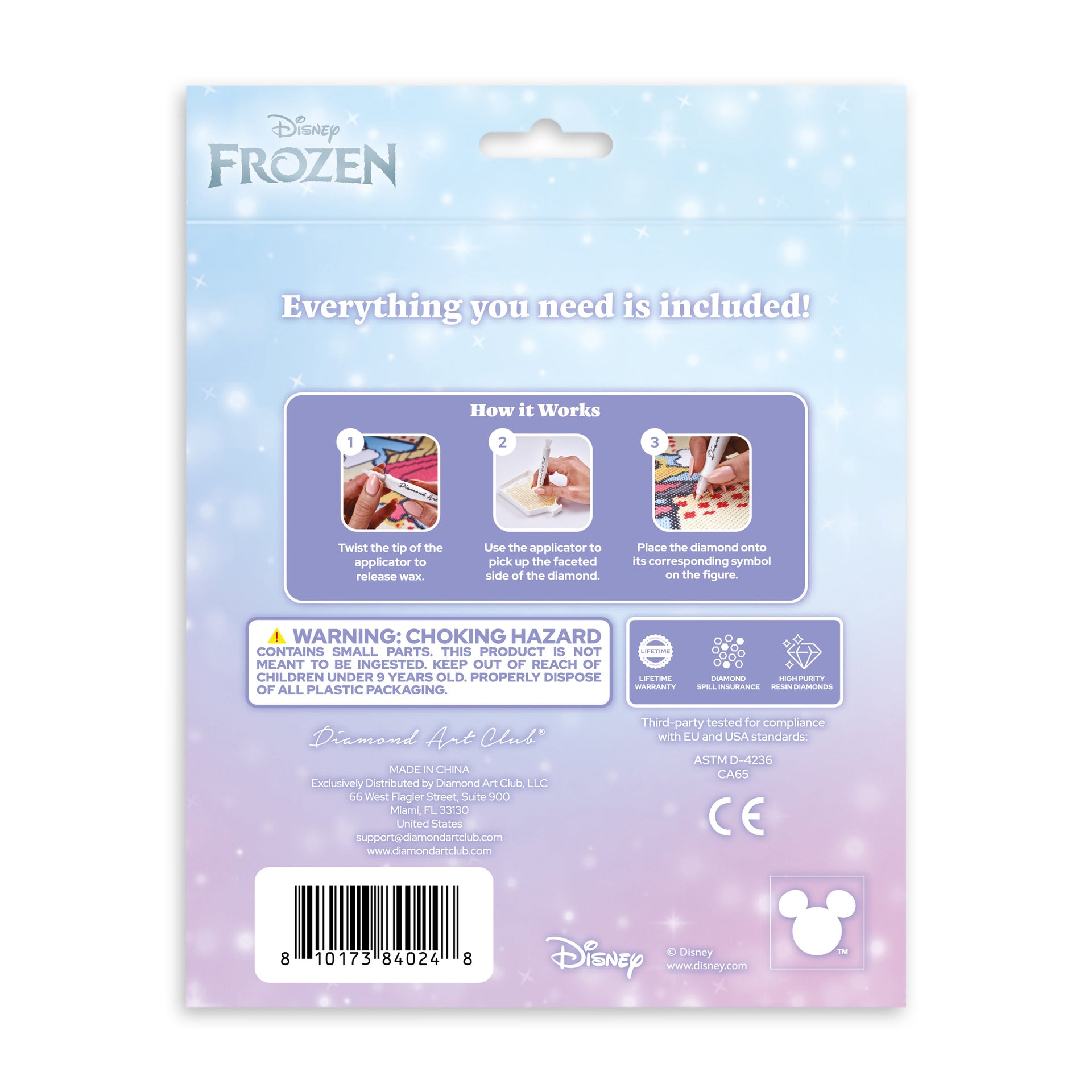 Diamond Painting Sparkle Pals™ - Chibi Anna 5.7" x 4.1" (14.5cm x 10.4cm) / Round with 15 Colors including 2 Fairy Dust Diamonds / 917