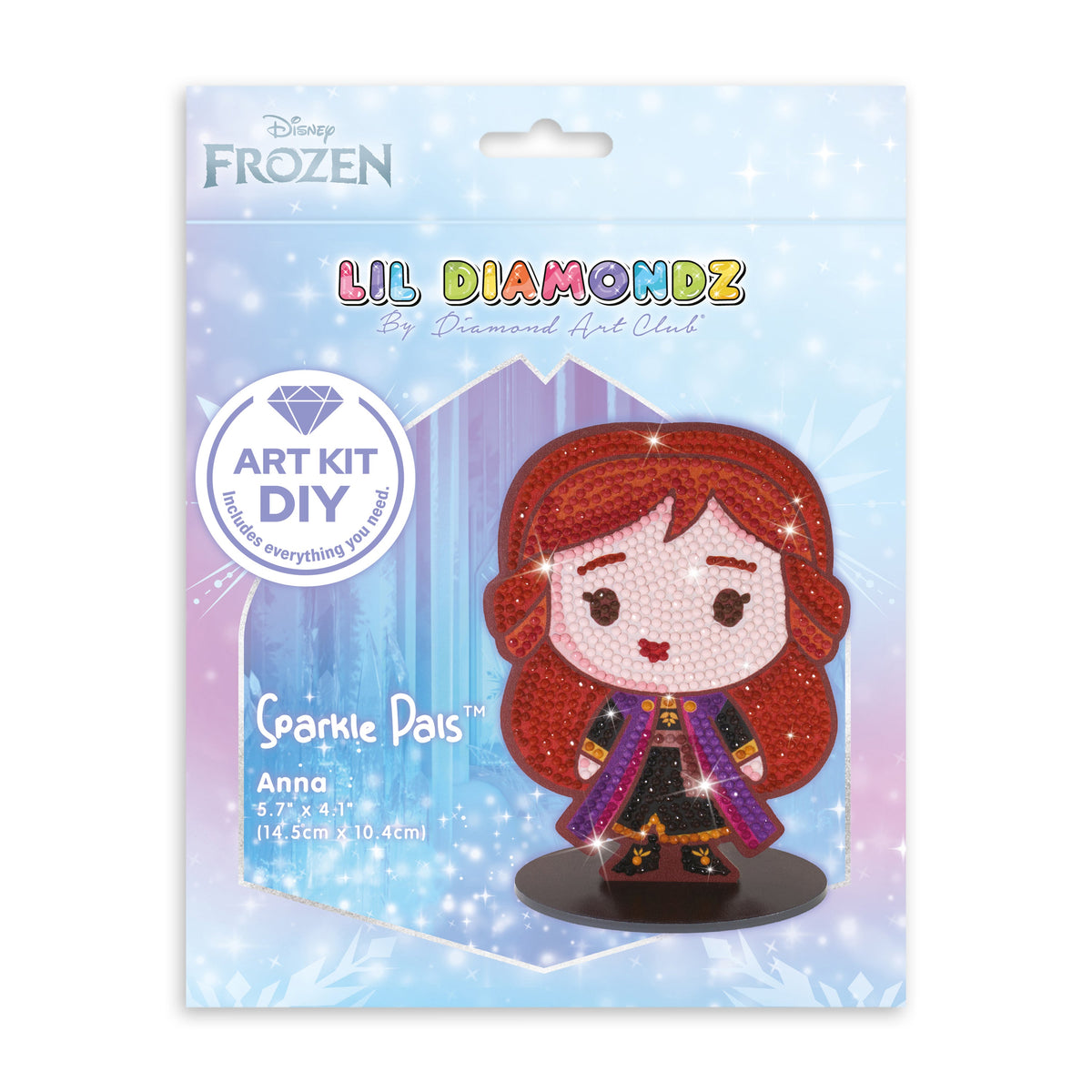 Diamond Painting Sparkle Pals™ - Chibi Anna 5.7" x 4.1" (14.5cm x 10.4cm) / Round with 15 Colors including 2 Fairy Dust Diamonds / 917