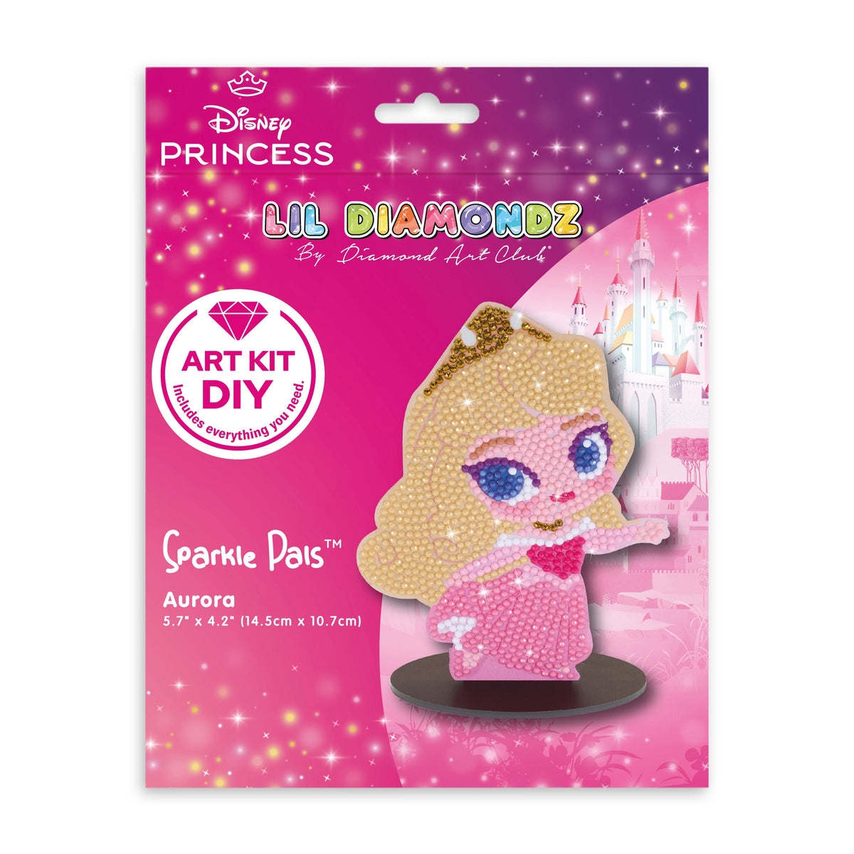 Diamond Painting Sparkle Pals™ - Chibi Aurora™ 5.7" x 4.2" (14.5cm x 10.7cm) / Round with 12 Colors including 1 Electro Diamond and 3 Fairy Dust Diamonds / 1,016