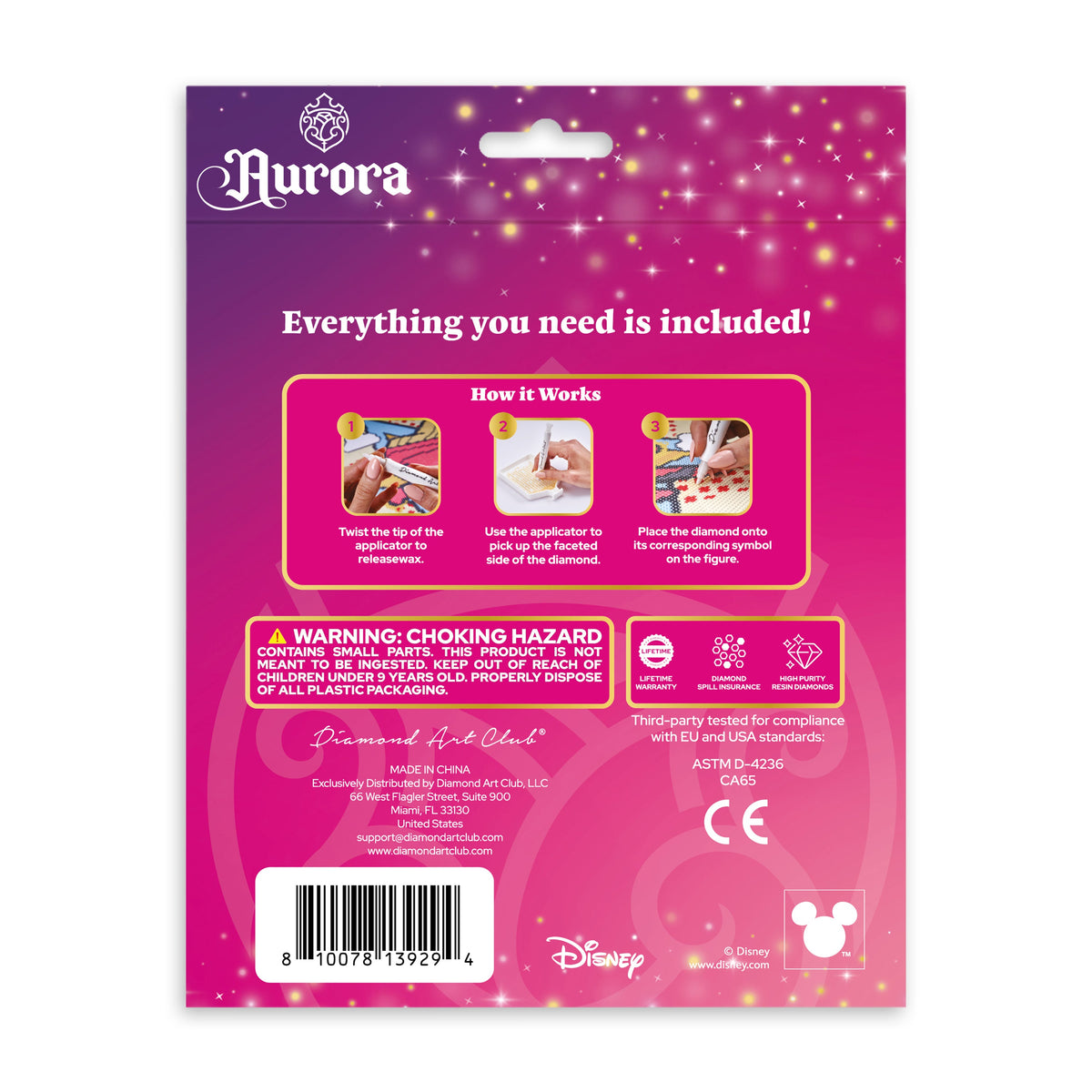 Diamond Painting Sparkle Pals™ - Chibi Aurora™ 5.7" x 4.2" (14.5cm x 10.7cm) / Round with 12 Colors including 1 Electro Diamond and 3 Fairy Dust Diamonds / 1,016