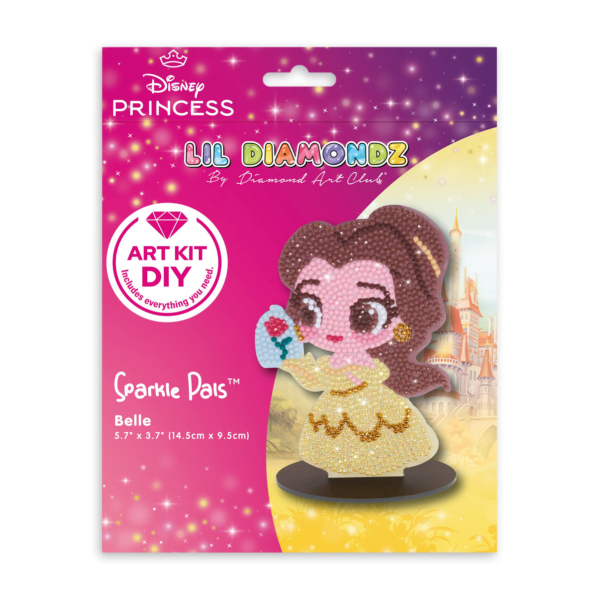 Diamond Painting Sparkle Pals™ - Chibi Belle™ 5.7" x 3.7" (14.5cm x 9.5cm) / Round with 11 Colors including 1 AB and 1 Electro Diamond and 1 Fairy Dust Diamond / 1,127