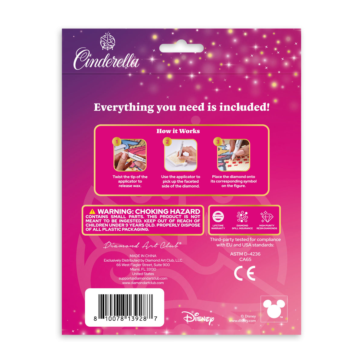 Diamond Painting Sparkle Pals™ - Chibi Cinderella™ 5.7" x 3.4" (14.5cm x 8.8cm) / Round with 12 Colors including 3 Fairy Dust Diamonds / 924