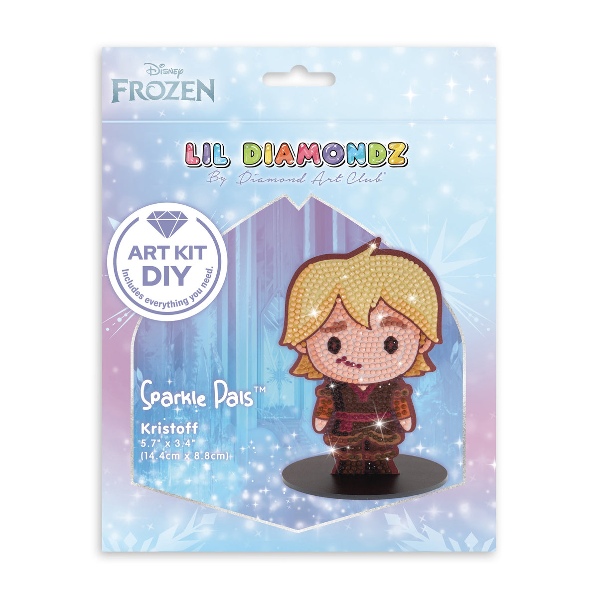 Diamond Painting Sparkle Pals™ - Chibi Kristoff 5.6" x 3.4" (14.4cm x 8.8cm) / Round with 15 Colors including 2 Fairy Dust Diamonds / 665