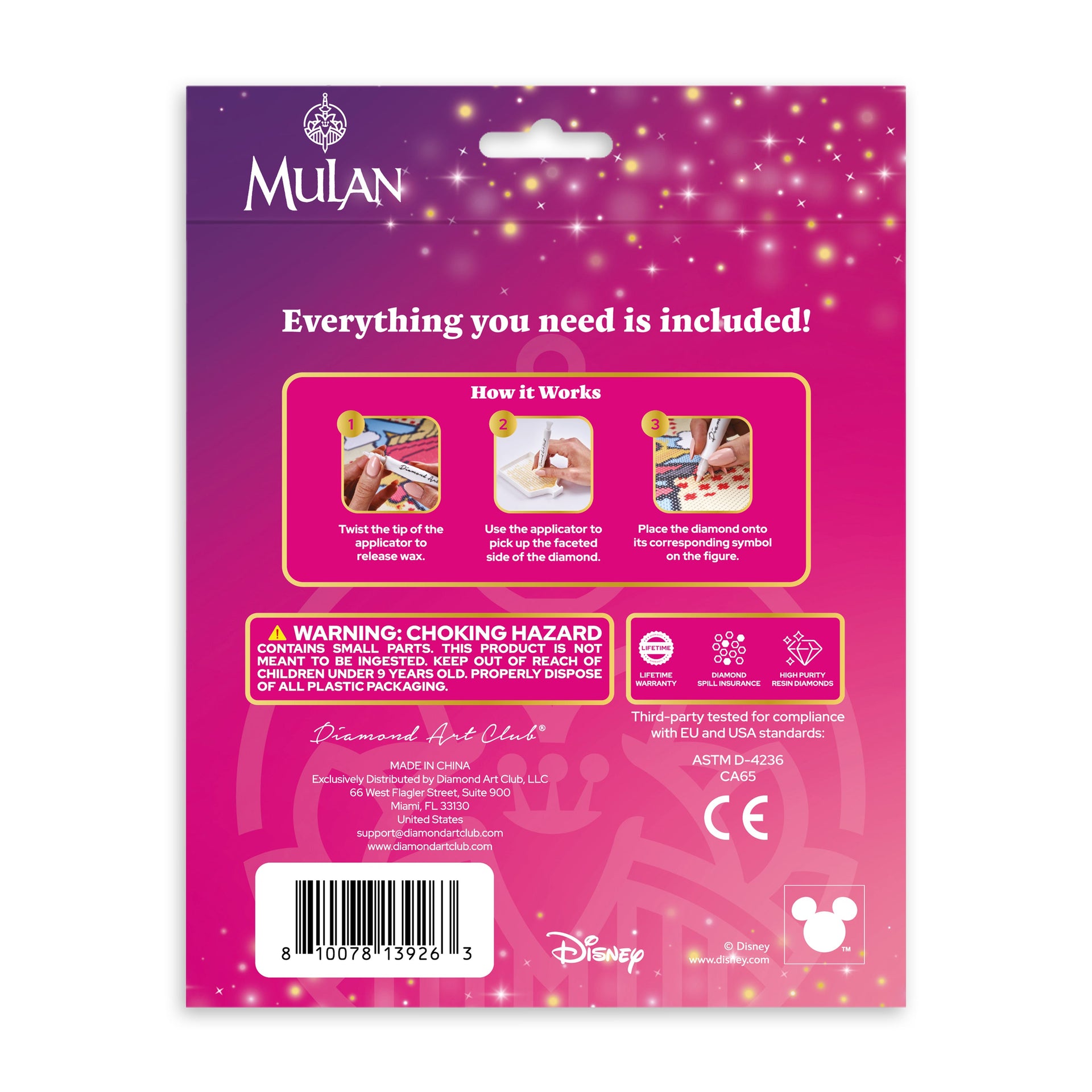 Diamond Painting Sparkle Pals™ - Chibi Mulan™ 5.7" x 3.7" (14.5cm x 9.6cm) / Round with 15 Colors including 3 Fairy Dust Diamonds / 1,109