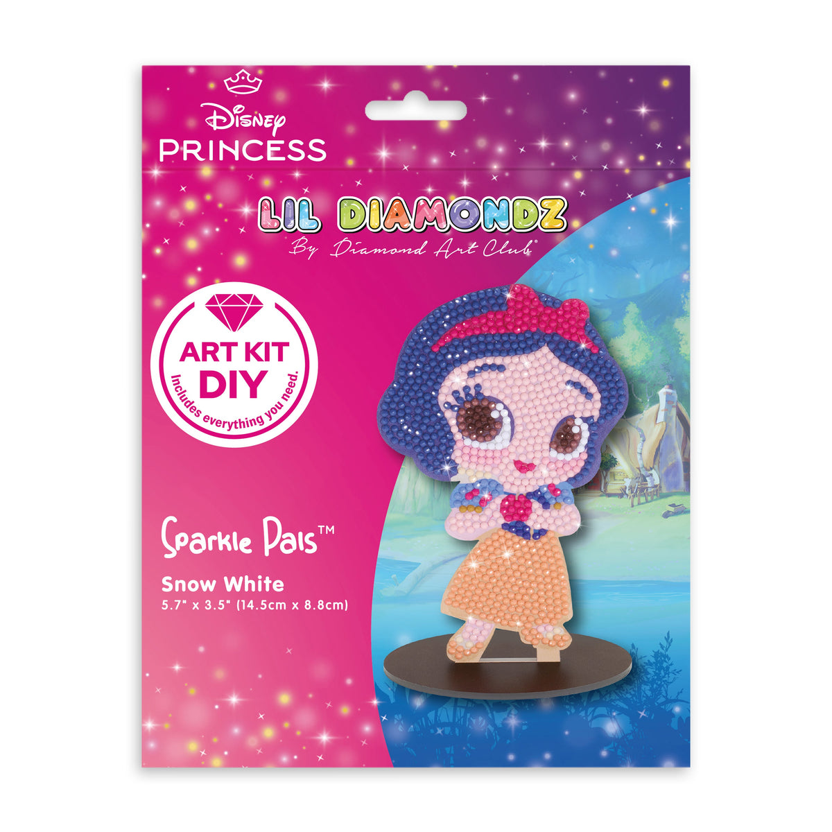 Diamond Painting Sparkle Pals™ - Chibi Snow White™ 5.7" x 3.4" (14.5cm x 8.8cm) / Round with 12 Colors including 2 Fairy Dust Diamonds / 873