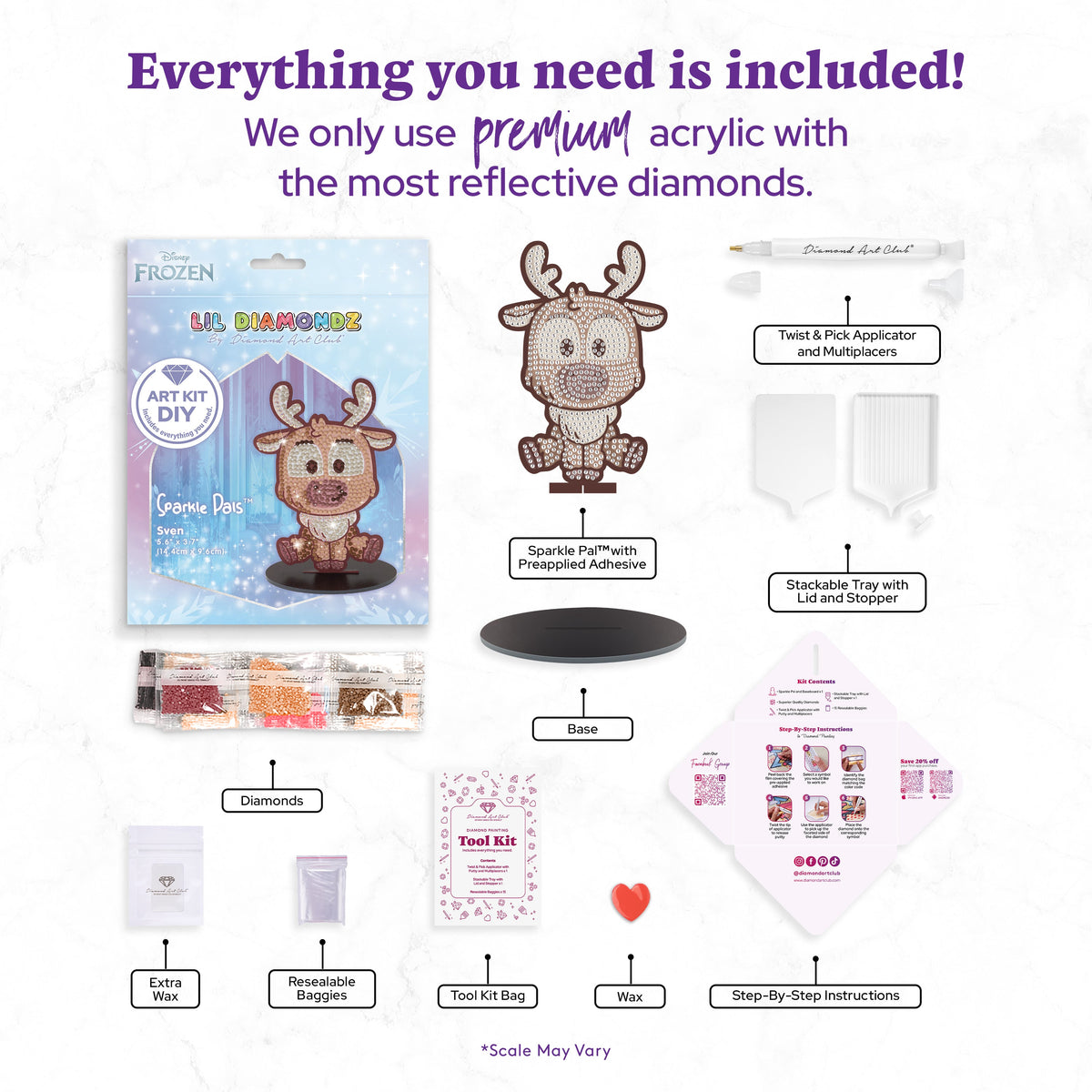 Diamond Painting Sparkle Pals™ - Chibi Sven 5.6" x 3.7" (14.4cm x 9.6cm) / Round with 8 Colors including 1 AB / 591