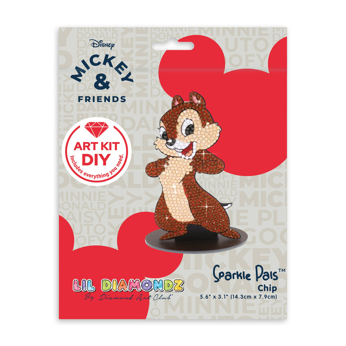 Diamond Painting Sparkle Pals™ - Chip 5.6" x 3.1" (14.3cm x 7.9cm) / Round with 7 Colors including 1 AB and 1 Iridescent Diamond and 1 Fairy Dust Diamond / 620
