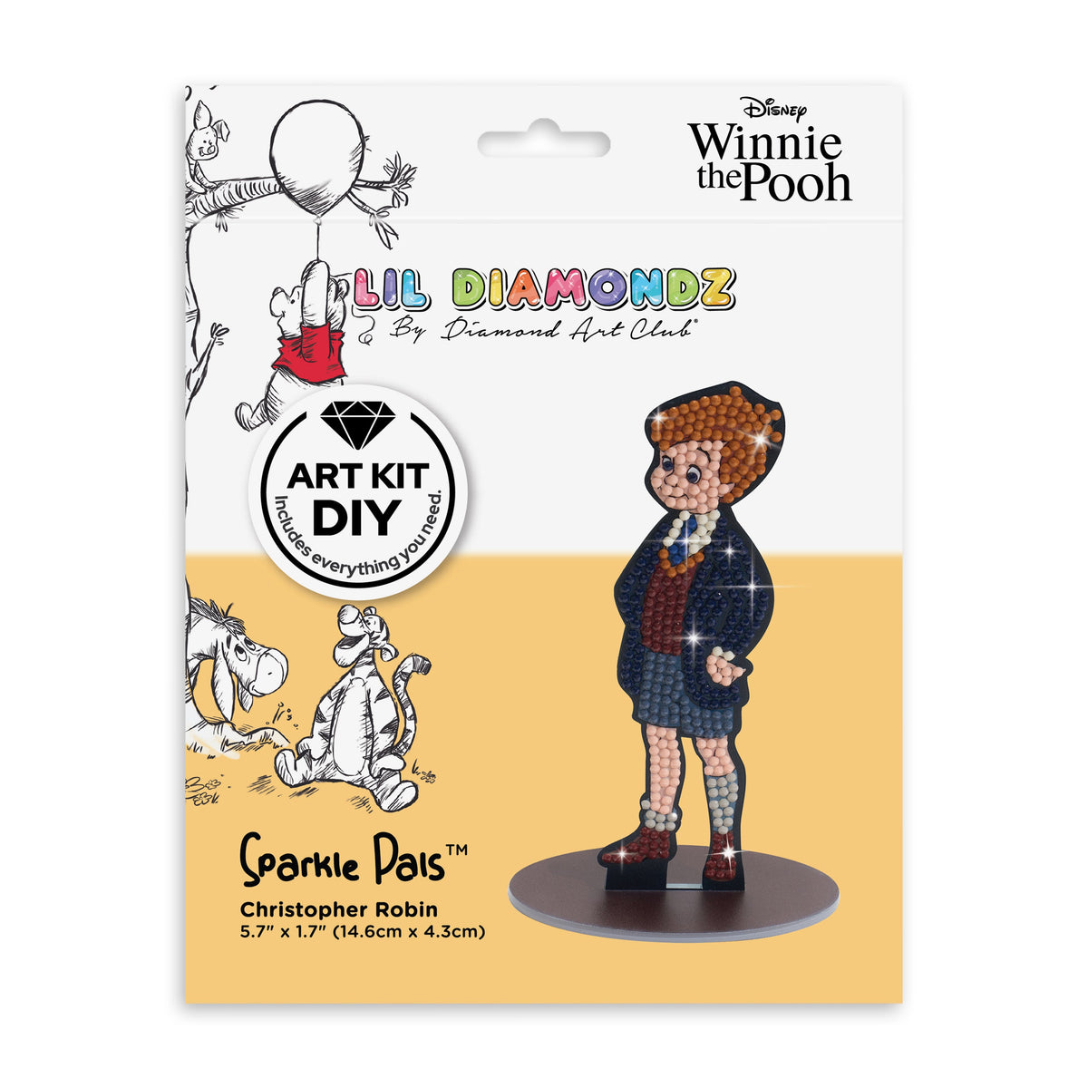 Diamond Painting Sparkle Pals™ - Christopher Robin™ 5.7" x 4.1" (14.6cm x 1.7cm) / Round with 8 Colors including 2 Fairy Dust Diamonds / 395