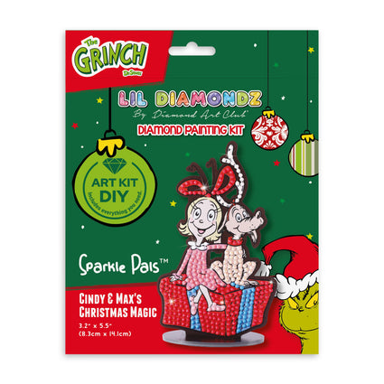 Diamond Painting Sparkle Pals™ - Cindy & Max's Christmas Magic 3.2" x 5.5" (8.3cm x 14.1cm) / Round with 7 Colors including 1 AB and 3 Fairy Dust Diamonds / 420