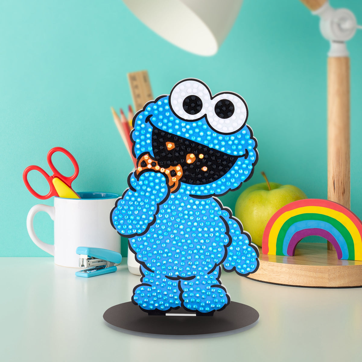 Diamond Painting Sparkle Pals™ - Cookie Monster 3.3" x 5.5" (8.5cm x 14.1cm) / Round with 4 Colors Including 2 ABs / 610