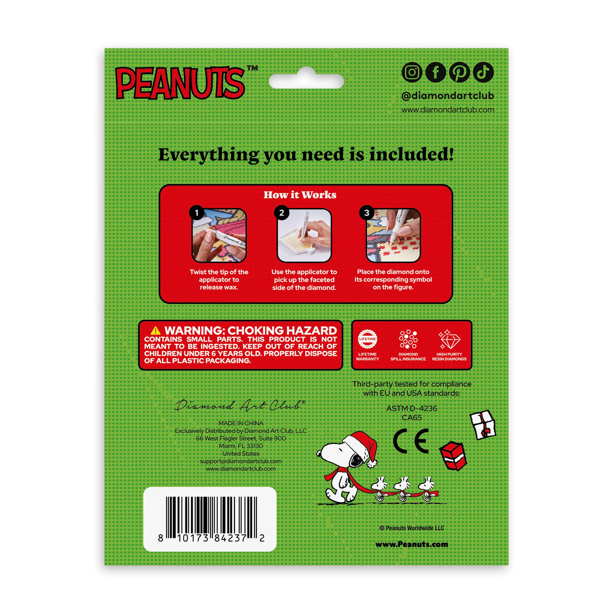 Diamond Painting Sparkle Pals™ - Cozy Woodstock 5.5" x 3.7" (14cm x 9.5cm) / Round with 5 Colors including 1 Iridescent Diamond and 1 Fairy Dust Diamond / 804