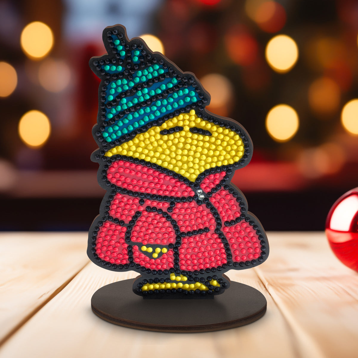 Diamond Painting Sparkle Pals™ - Cozy Woodstock 5.5" x 3.7" (14cm x 9.5cm) / Round with 5 Colors including 1 Iridescent Diamond and 1 Fairy Dust Diamond / 804