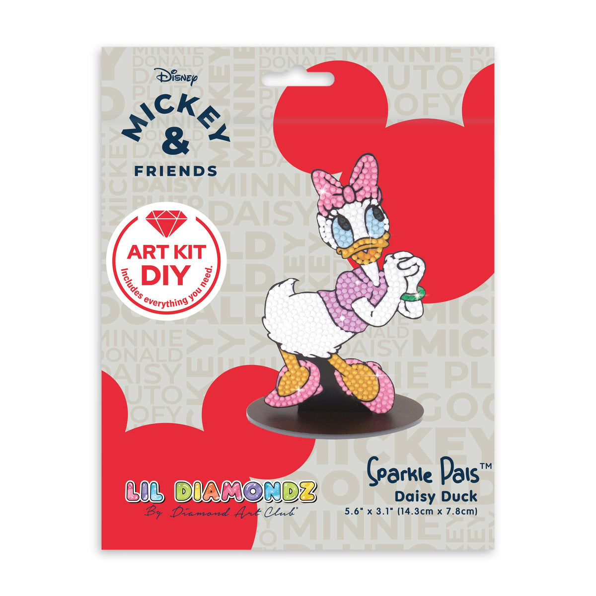 Diamond Painting Sparkle Pals™ - Daisy Duck™ 5.6" x 3.1" (14.3cm x 7.8 cm) / Round with 8 Colors including 2 ABs / 493