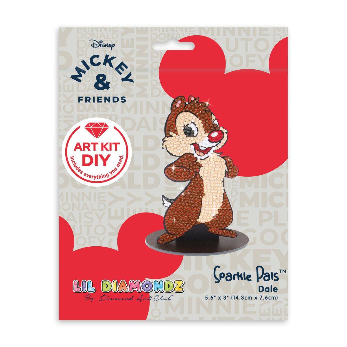 Diamond Painting Sparkle Pals™ - Dale 5.6" x 3.0" (14.3cm x 7.6cm) / Round with 8 Colors including 1 AB and 1 Iridescent Diamond and 1 Fairy Dust Diamond / 588