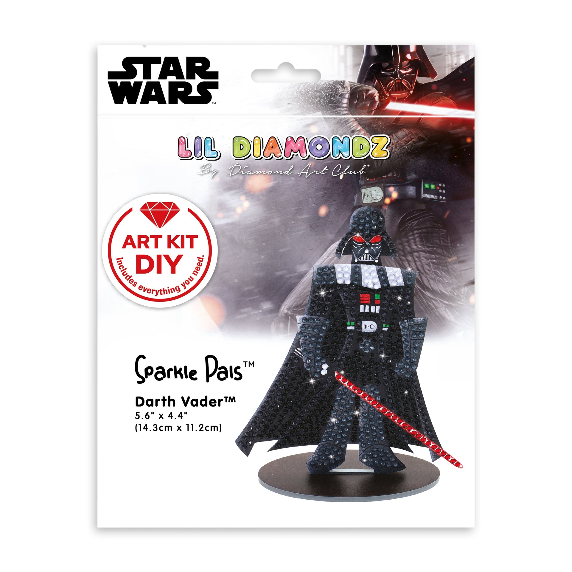 Diamond Painting Sparkle Pals™ - Darth Vader™ 5.6" x 4.4" (14.3cm x 11.2cm) / Round with 5 Colors including 1 Iridescent Diamond and 3 Fairy Dust Diamonds / 574