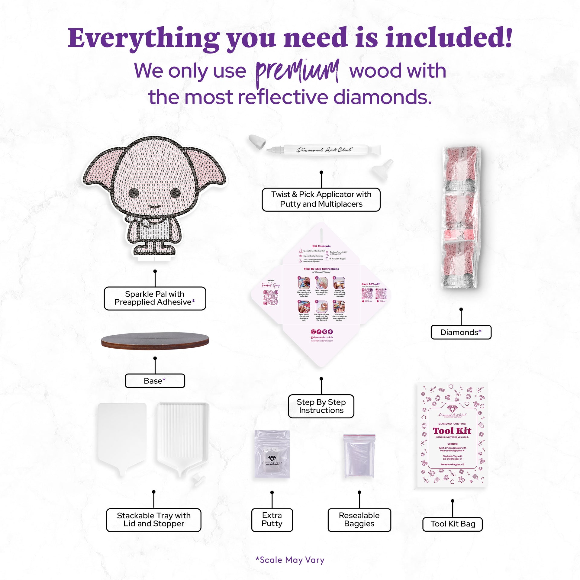 Diamond Painting Sparkle Pals™ - Dobby 6.7" x 5.7" (17cm x 14.6cm) / Round with 4 Colors including 2 Fairy Dust Diamonds / 1,450