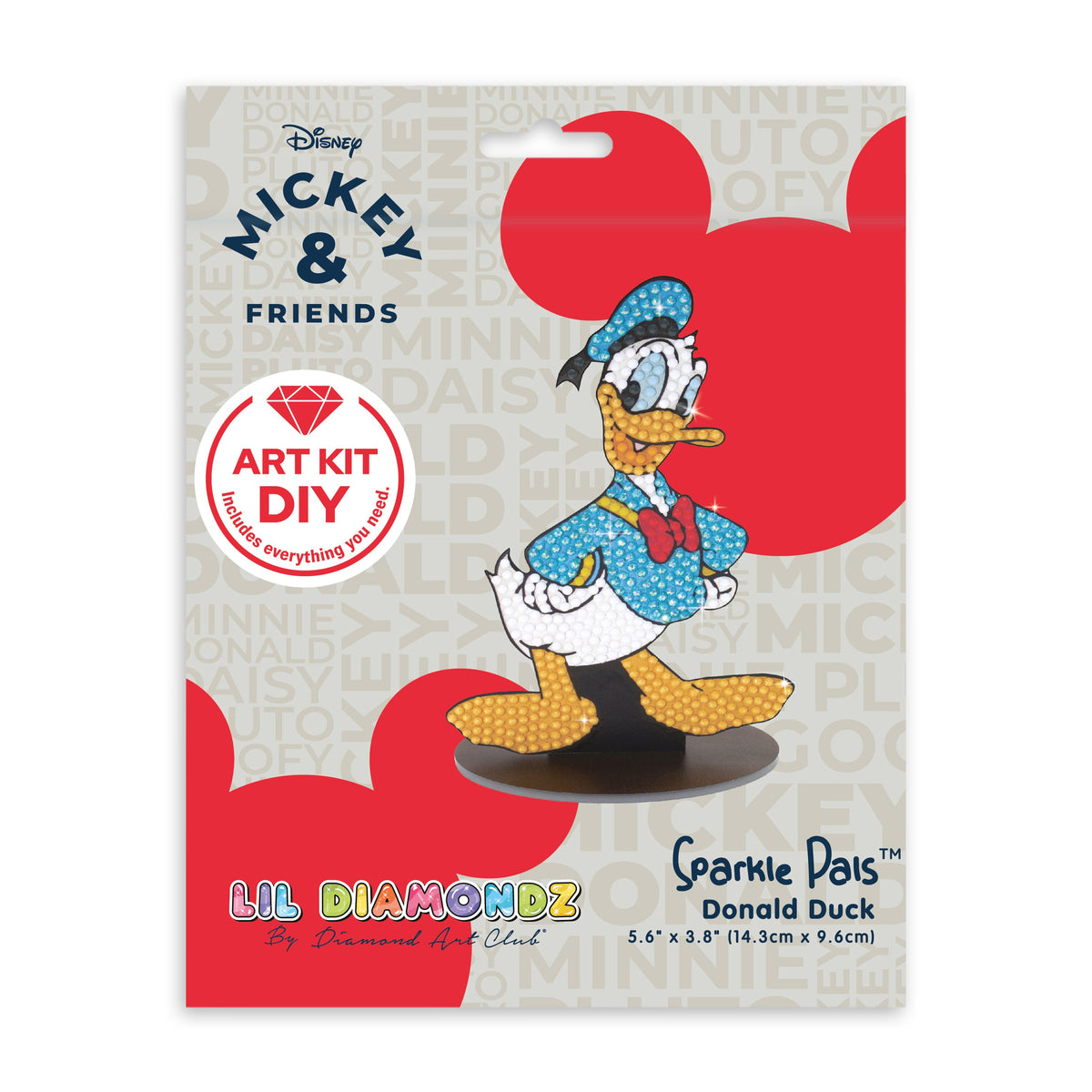 Diamond Painting Sparkle Pals™ - Donald Duck™ 5.6" x 3.8" (14.3cm x 9.6cm) / Round with 8 Colors including 1 AB and 1 Fairy Dust Diamond / 474