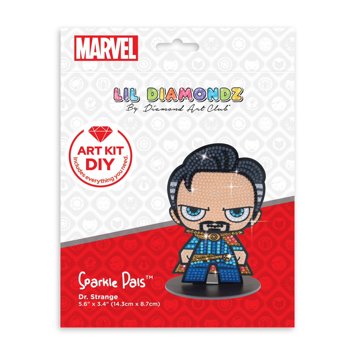 Diamond Painting Sparkle Pals™ - Dr. Strange™ 5.6" x 3.4" (14.3cm x 8.7 cm) / Round with 10 Colors Including 2 ABs and 1 Electro Diamond and 2 Fairy Dust Diamonds / 689