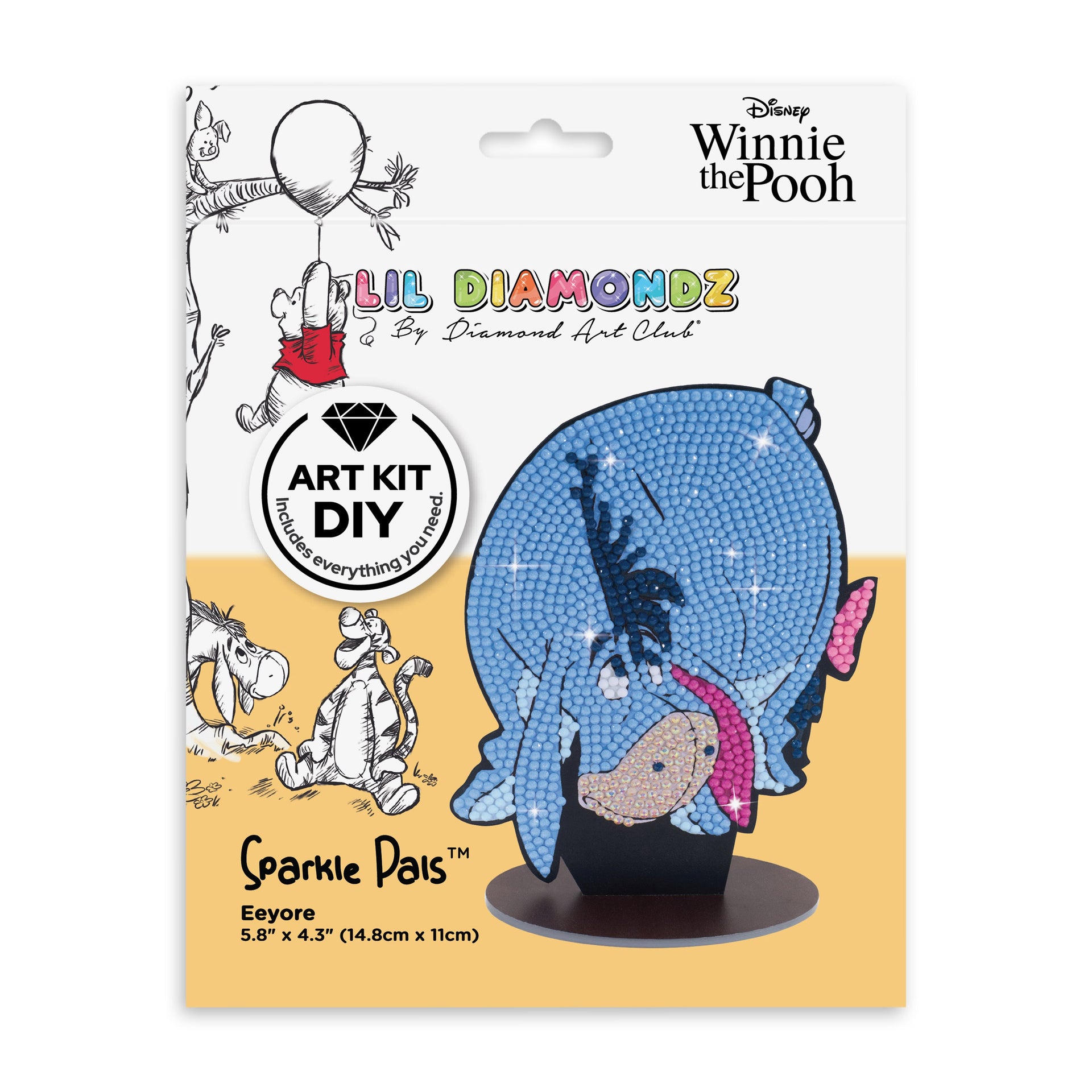 Diamond Painting Sparkle Pals™ - Eeyore™ 5.8" x 4.3" (14.8cm x 11cm) / Round with 7 Colors including 1 AB and 2 Fairy Dust Diamonds / 1,215