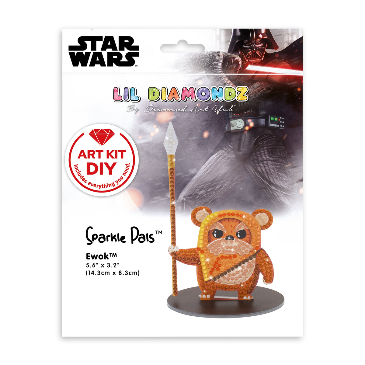 Diamond Painting Sparkle Pals™ - Ewok™ 5.6" x 3.2" (14.3cm x 8.3cm) / Round with 12 Colors including 8 Fairy Dust Diamonds / 307