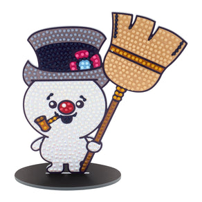 Diamond Painting Sparkle Pals™ - Frosty the Snowman 5.3" x 5.5" (13.6cm x 14.1cm) / Round with 9 Colors including 1 Iridescent Diamond and 3 Fairy Dust Diamonds / 700