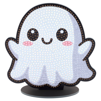 Diamond Painting Sparkle Pals™ - Ghostly Hugs 5.5" x 5.5" (14cm x 14cm) / Round with 4 Colors including 1 AB and 2 Fairy Dust Diamonds / 1,020