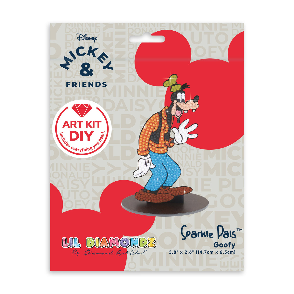 Diamond Painting Sparkle Pals™ - Goofy 5.8" x 2.6" (14.7cm x 6.5cm) / Round with 9 Colors including 3 Fairy Dust Diamonds / 397