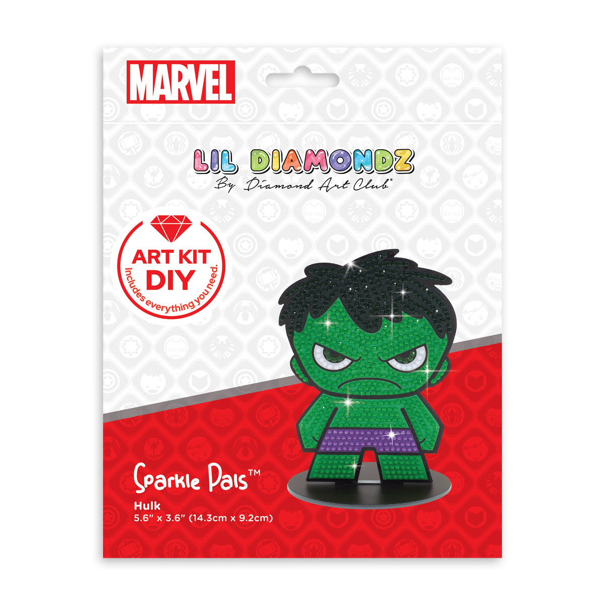 Diamond Painting Sparkle Pals™ - Hulk 14.3x9.2cm / Round with 4 Colors Including 2 Fairy Dust Diamonds / 722