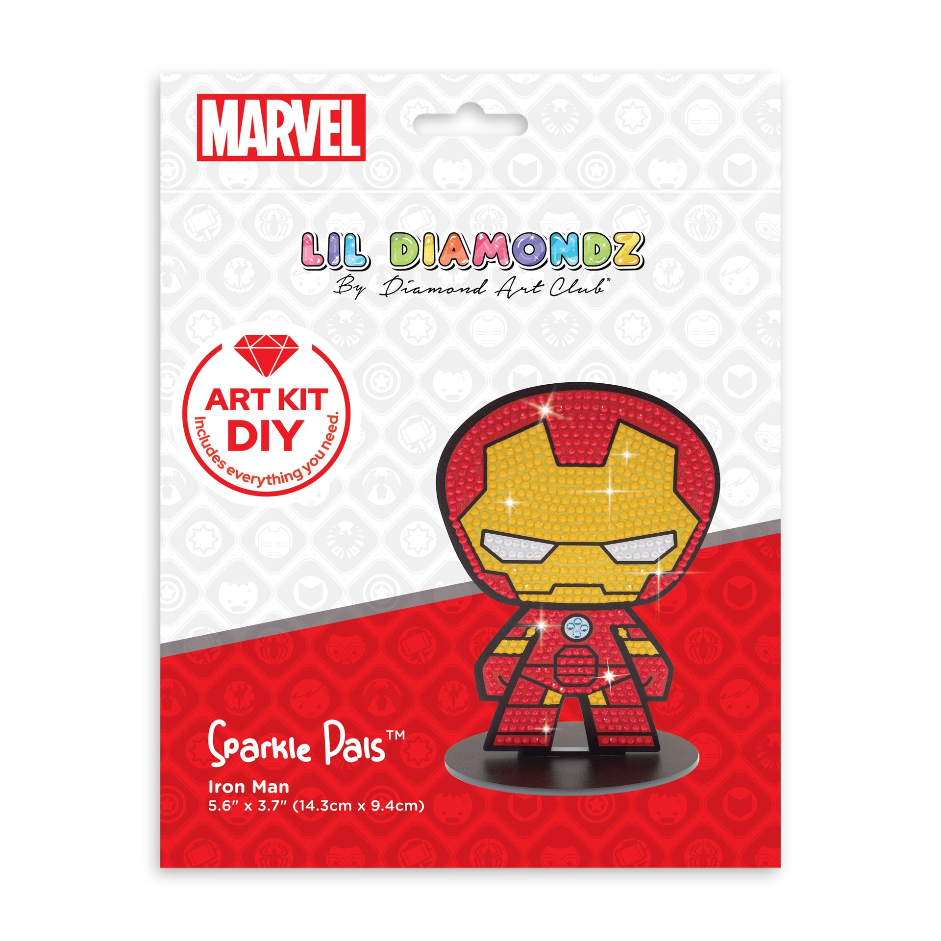 Diamond Painting Sparkle Pals™ - Ironman 14.3x9.4cm / Round with 4 Colors Including 1 AB  and 1 Iridescent Diamond and 1 Fairy Dust Diamond / 664