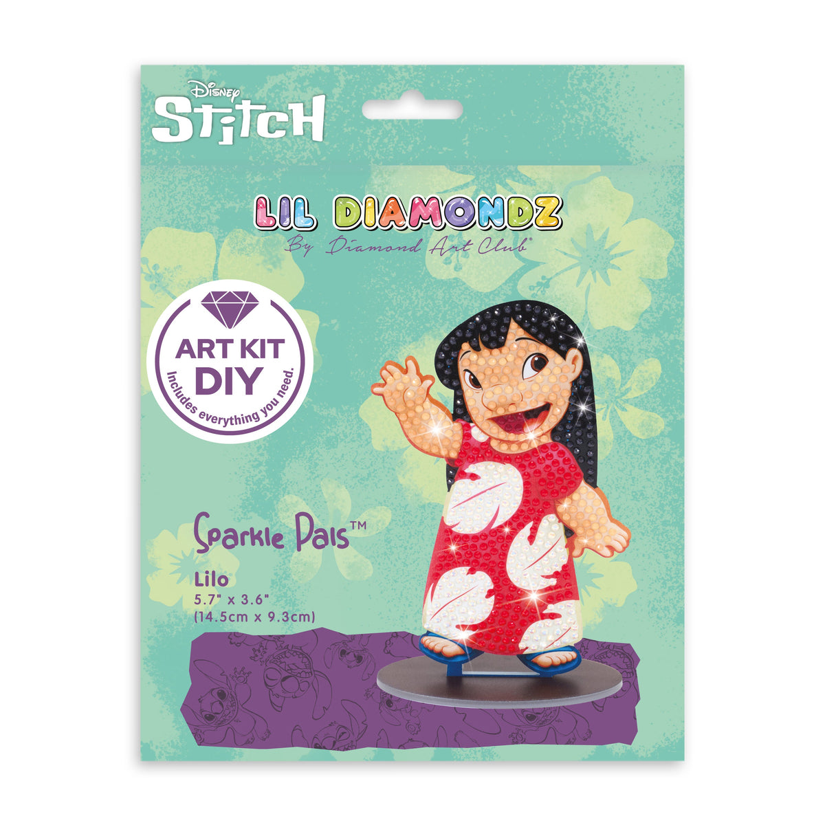 Diamond Painting Sparkle Pals™ - Lilo™ 5.7" x 3.6" (14.5cm x 9.3cm) / Round with 6 Colors including 1 AB and 1 Fairy Dust Diamond / 511