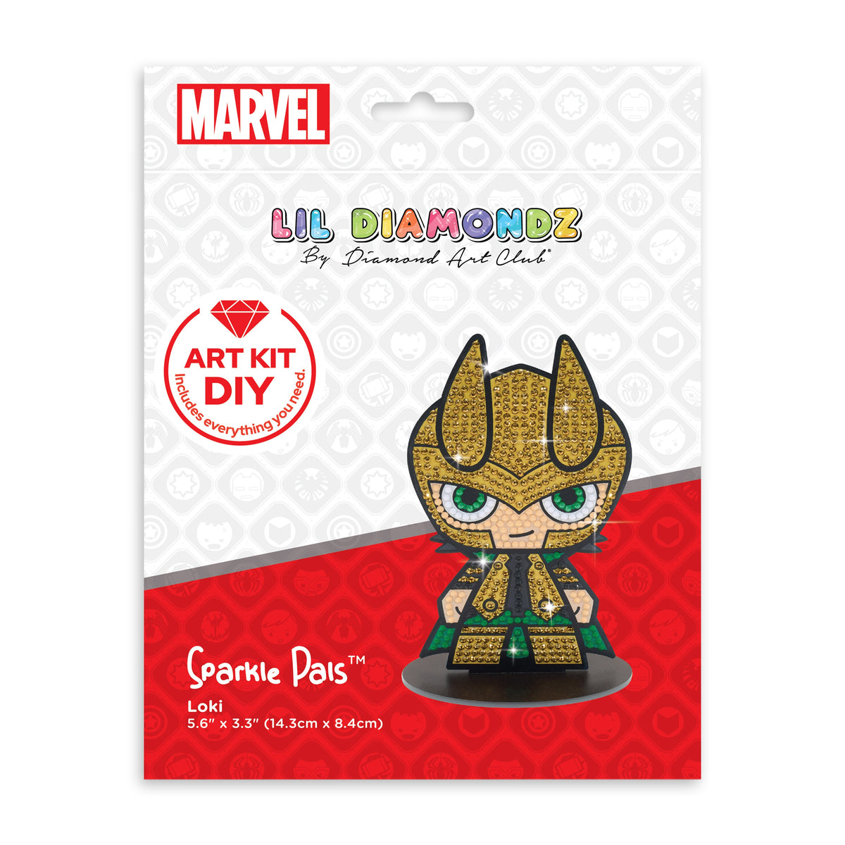 Diamond Painting Sparkle Pals™ - Loki 14.3x8.4cm / Round with 6 Colors Including 1 Electro Diamond and 1 Fairy Dust Diamond / 593