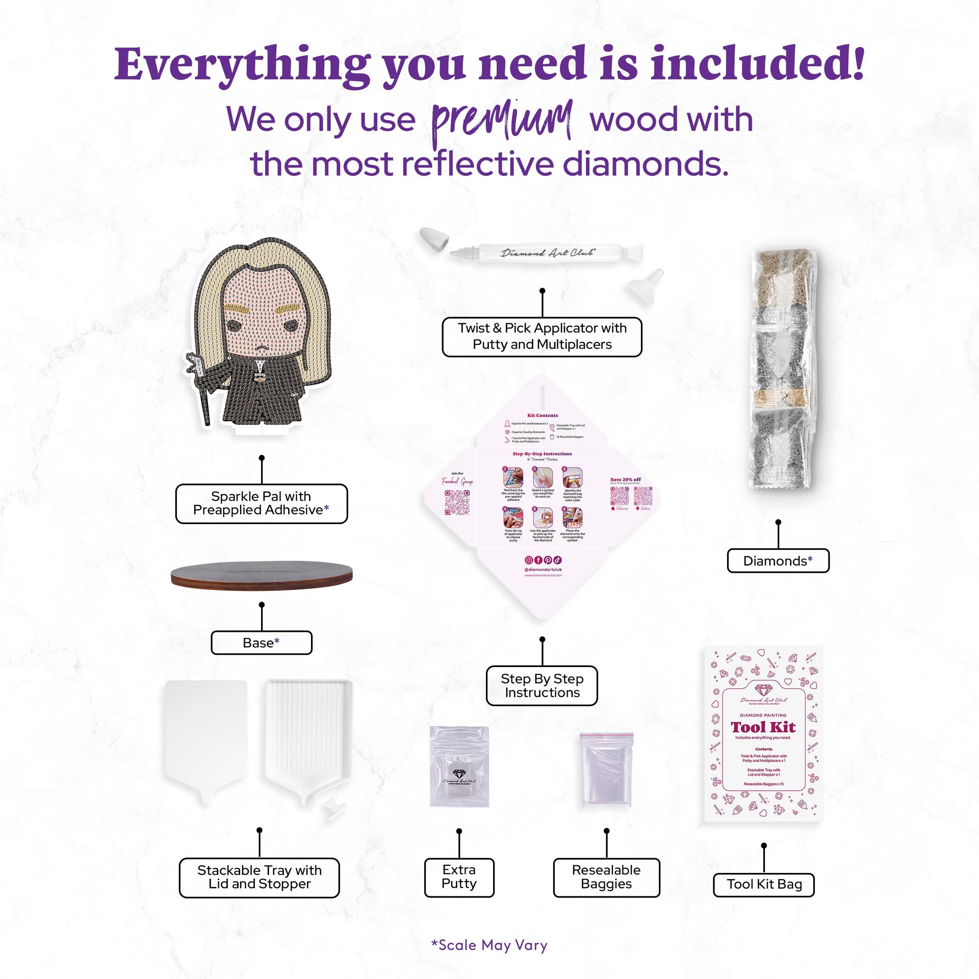 Diamond Painting Sparkle Pals™ - Lucius 4.4" x 5.7" (11.1cm x 14.6cm) / Round with 7 Colors including 4 Fairy Dust Diamonds, 1 Iridescent Diamond and 1 Electro Diamond / 1,286