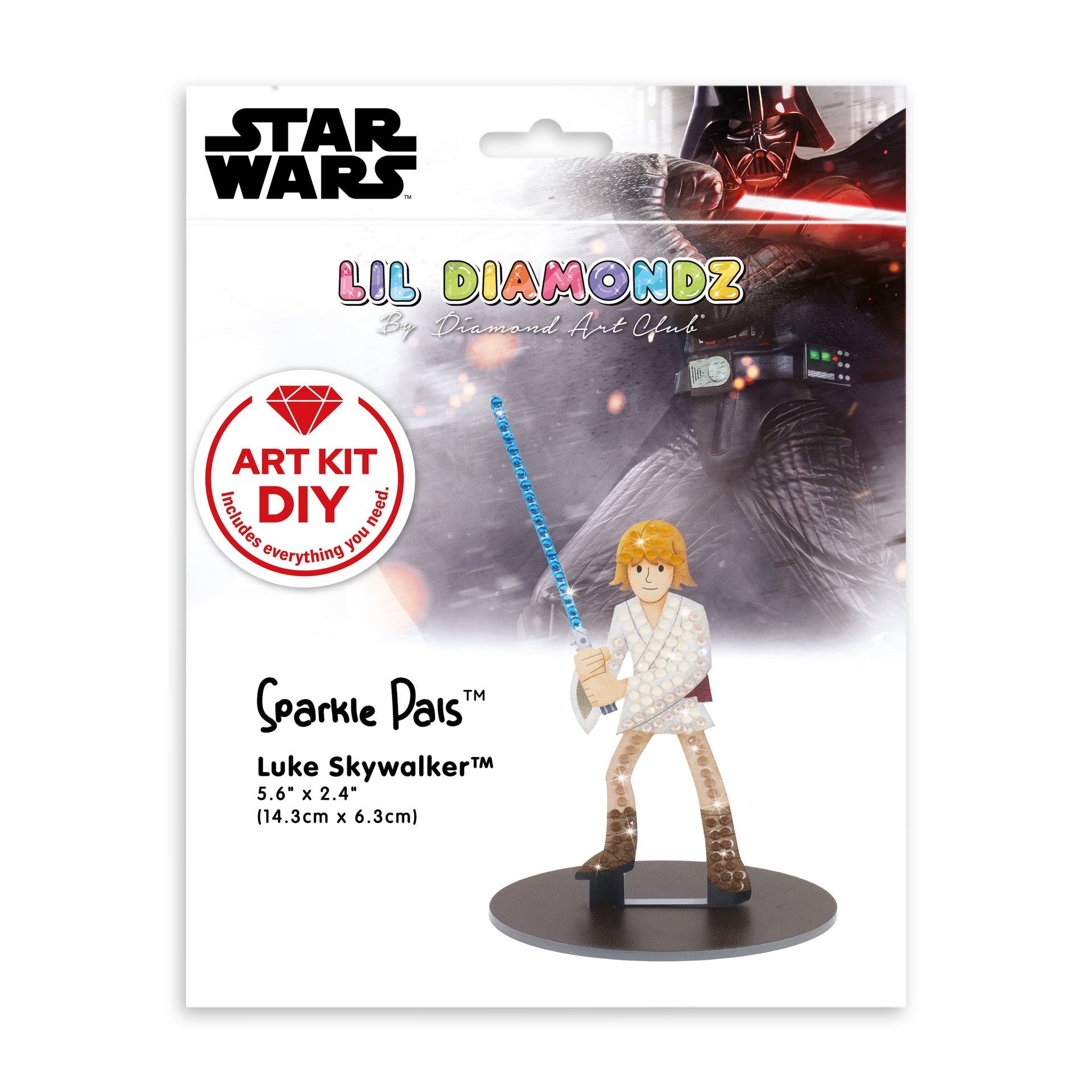 Diamond Painting Sparkle Pals™ - Luke Skywalker™ 5.6" x 2.4" (14.3cm x 6.3cm) / Round with 6 Colors including 1 AB and 1 Iridescent Diamond and 2 Fairy Dust Diamonds / 135