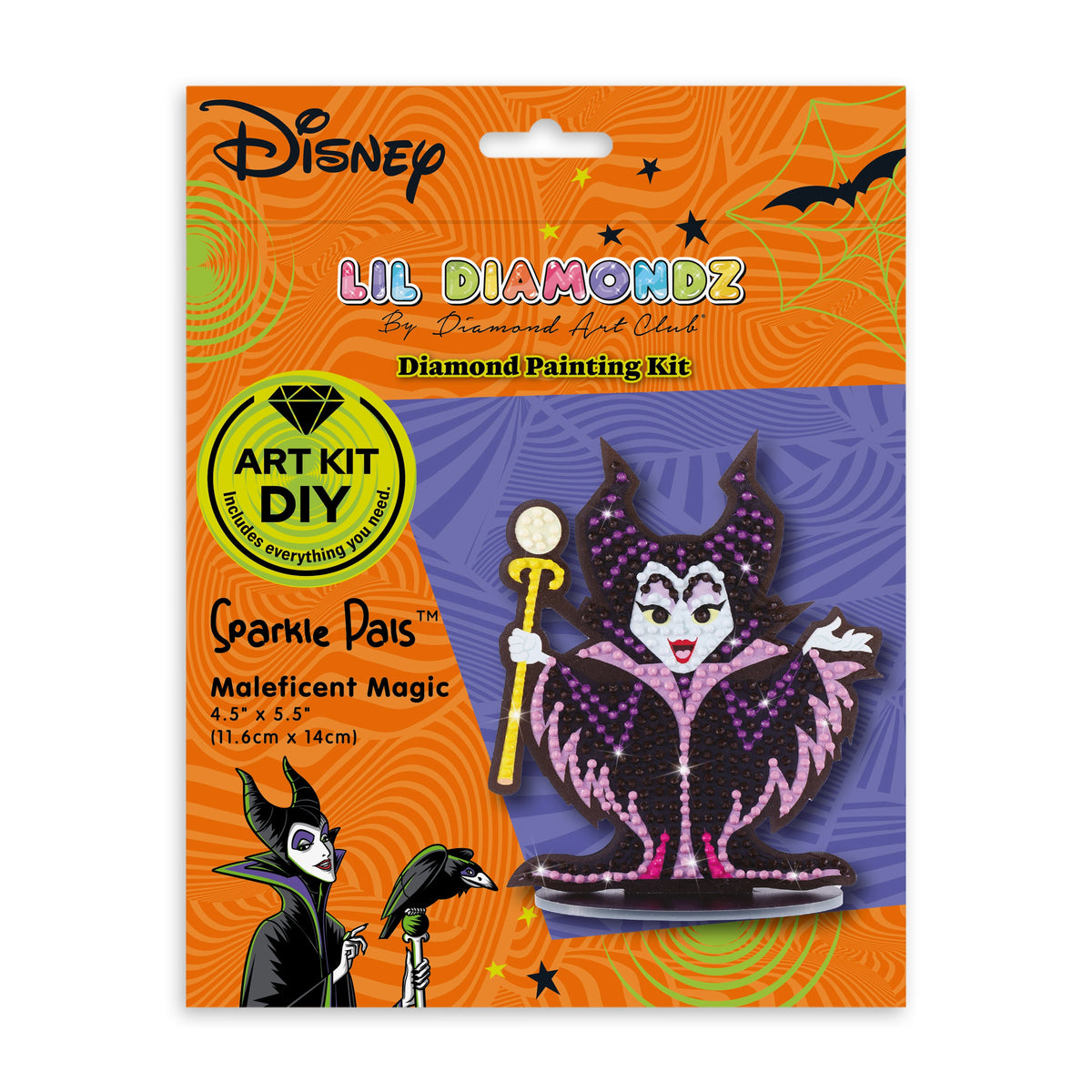 Diamond Painting Sparkle Pals™ - Maleficent Magic 4.5" x 5.5" (11.6cm x 14cm) / Round with 7 Colors including 1 Iridescent Diamond and 3 Fairy Dust Diamonds / 555