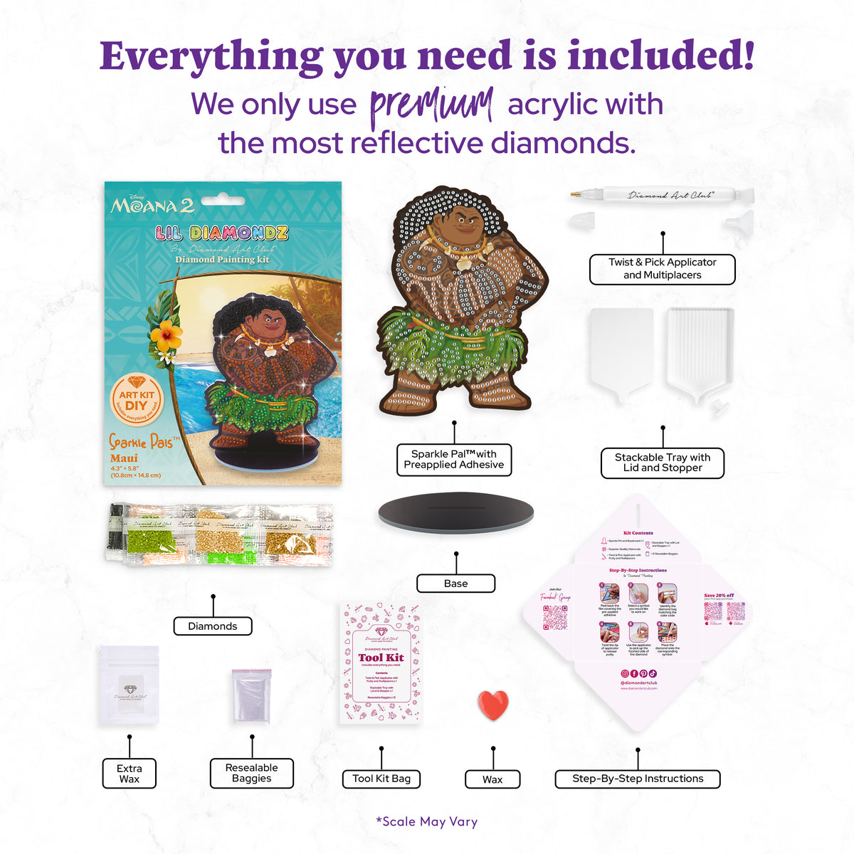 Diamond Painting Sparkle Pals™ - Maui 4.3" x 5.8" (10.8cm x 14.8cm) / Round with 8 Colors including 5 Fairy Dust Diamonds / 670