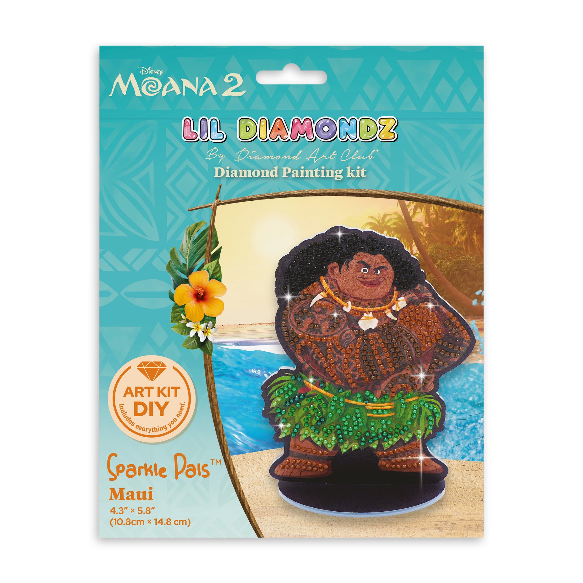 Diamond Painting Sparkle Pals™ - Maui 4.3" x 5.8" (10.8cm x 14.8cm) / Round with 8 Colors including 5 Fairy Dust Diamonds / 670