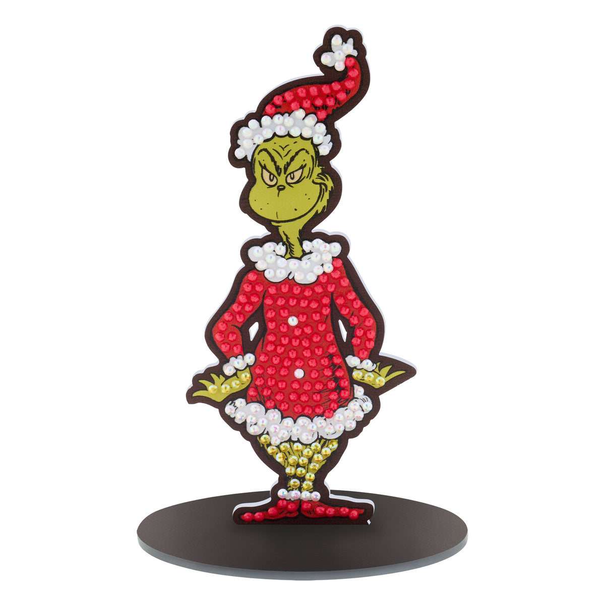 Diamond Painting Sparkle Pals™ - Merry Mean Grinch™ 2.4" x 5.5" (6.3cm x 14.1cm) / Round with 3 Colors including 1 AB and 2 Fairy Dust Diamonds / 260